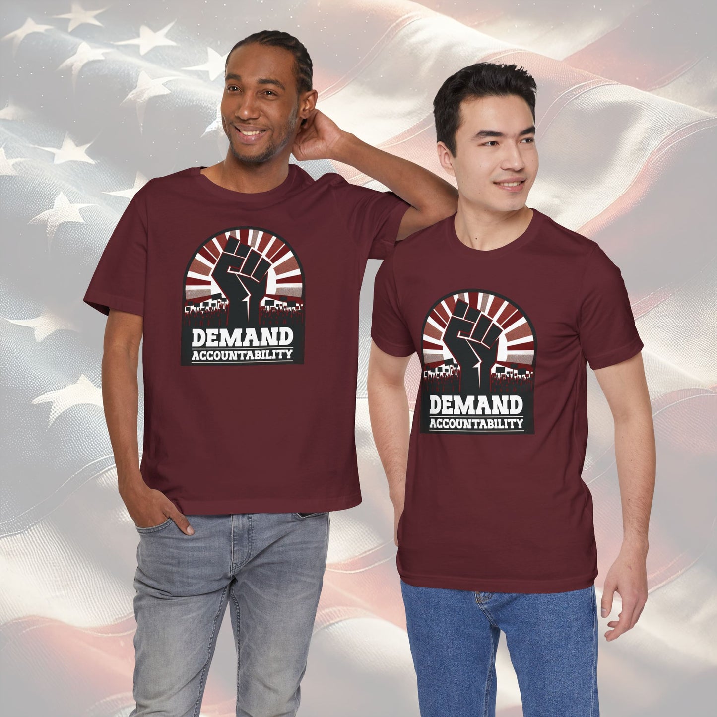 Demand Accountability Fist Graphic T-Shirt - Empowering Gift for Activists, Election Day & Inauguration Day Tee, Unisex Comfortable Fit