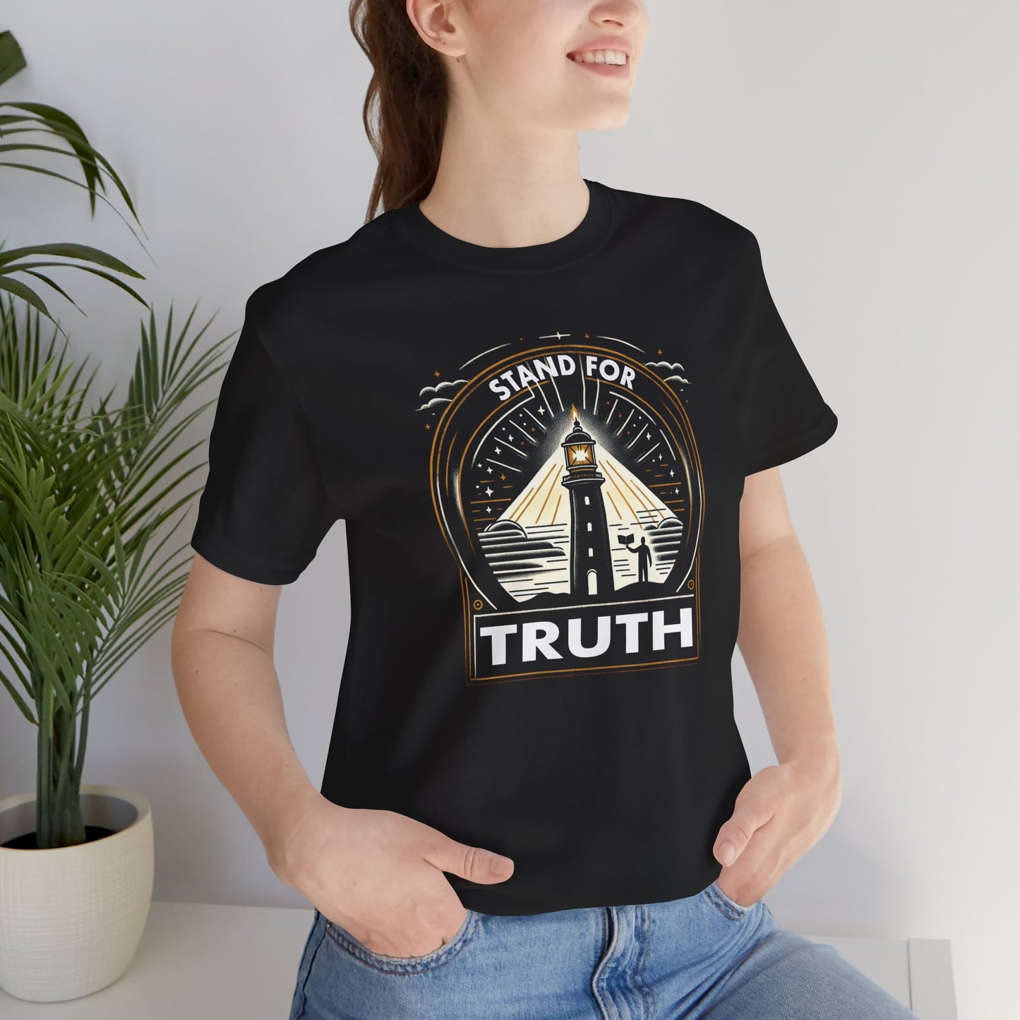 Stand for Truth Unisex T-Shirt - Lighthouse Graphic, Inspirational Activism Tee, Gift for Truth Seekers, Inauguration Day Statement