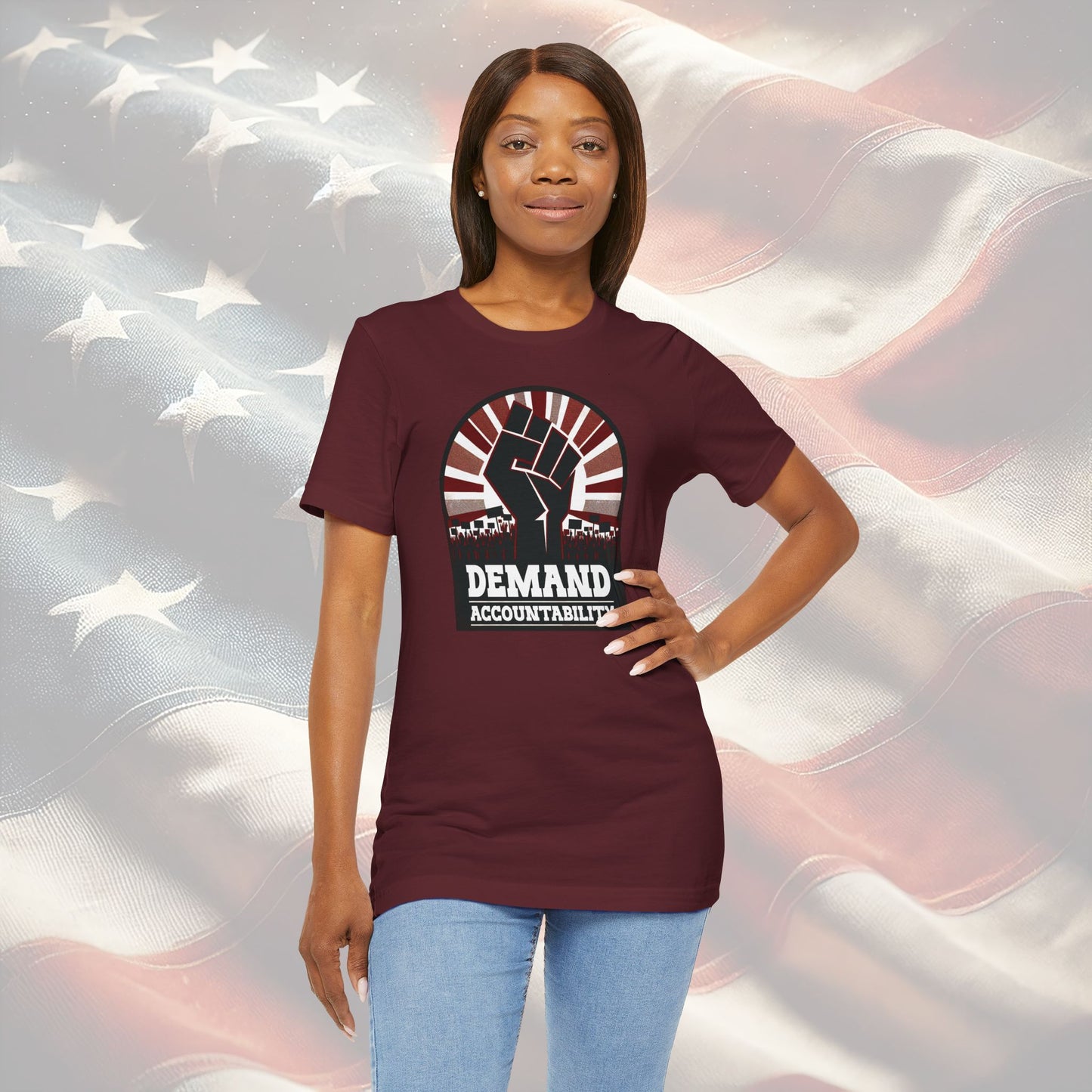 Demand Accountability Fist Graphic T-Shirt - Empowering Gift for Activists, Election Day & Inauguration Day Tee, Unisex Comfortable Fit
