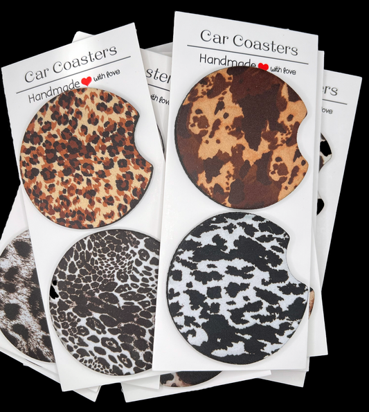 Animal Print Car Cup Coasters [Pair]