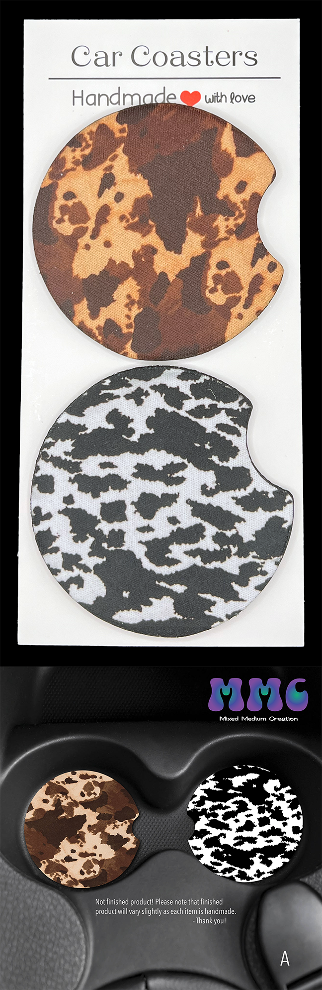 Animal Print Car Cup Coasters [Pair]