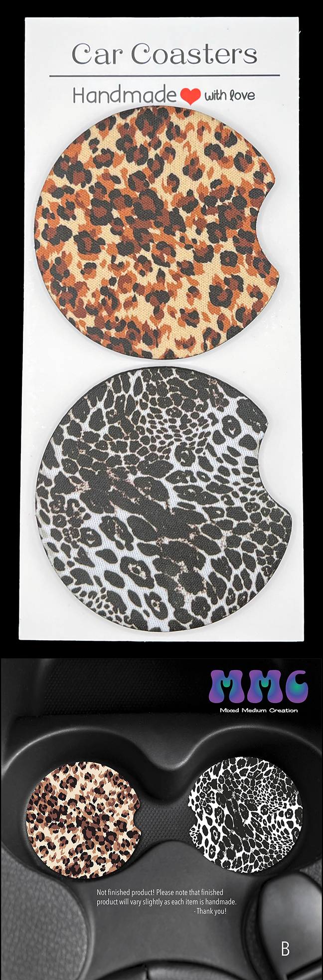 Animal Print Car Cup Coasters [Pair]