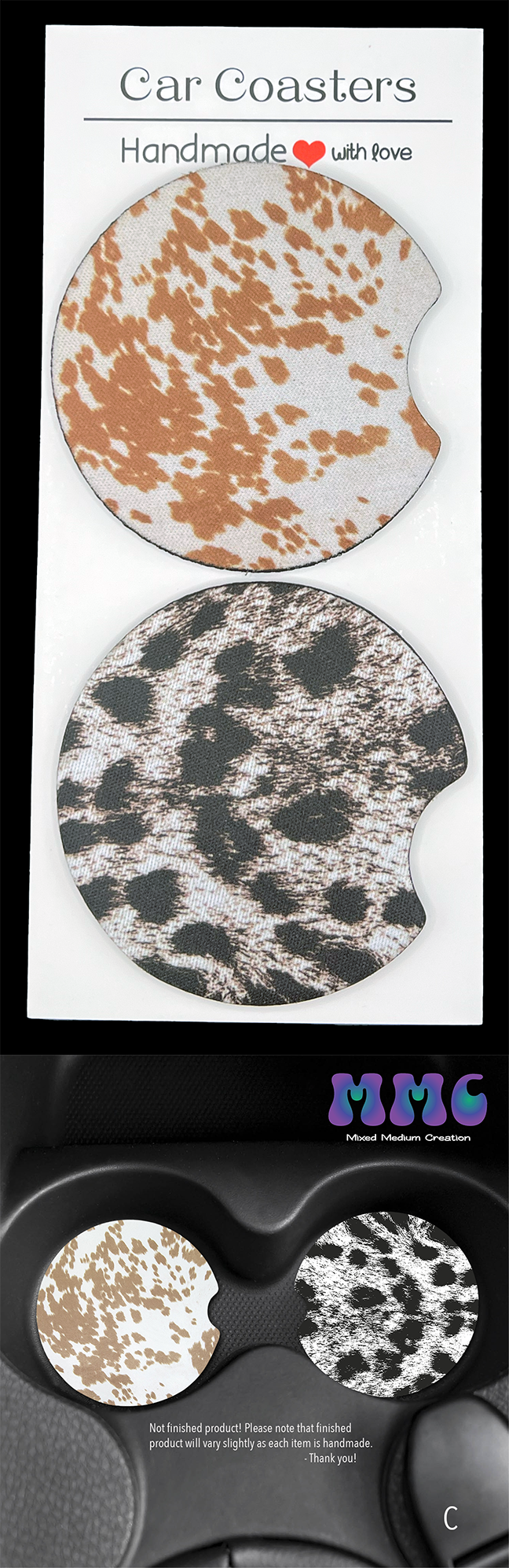 Animal Print Car Cup Coasters [Pair]