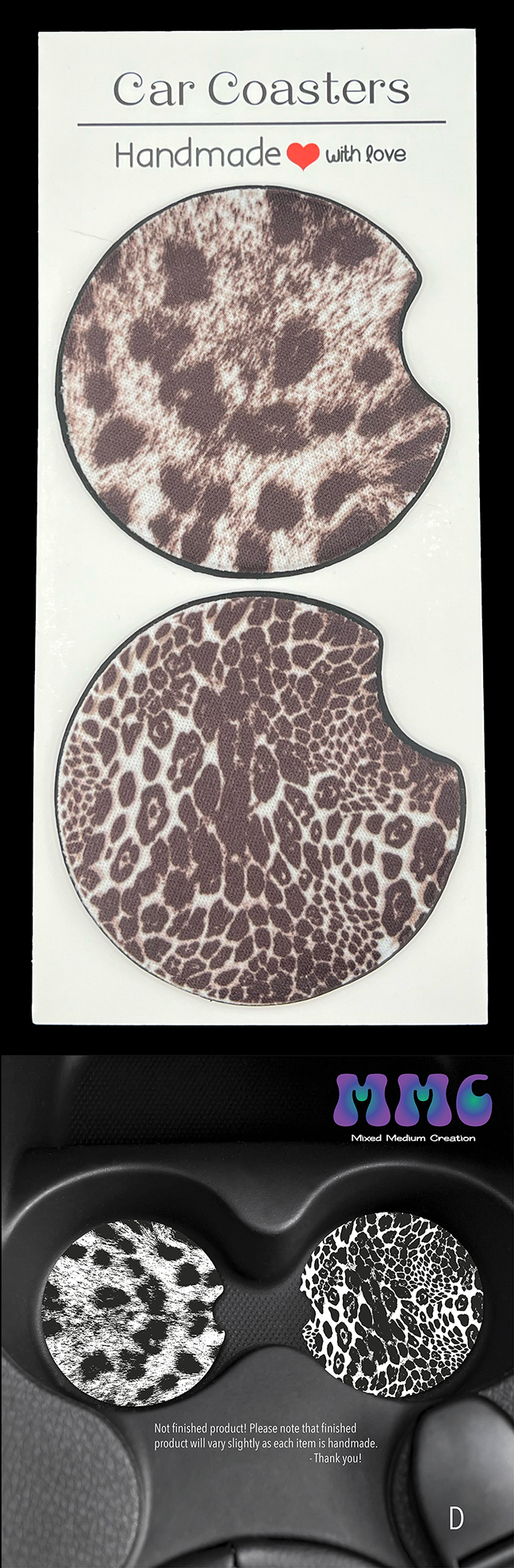 Animal Print Car Cup Coasters [Pair]