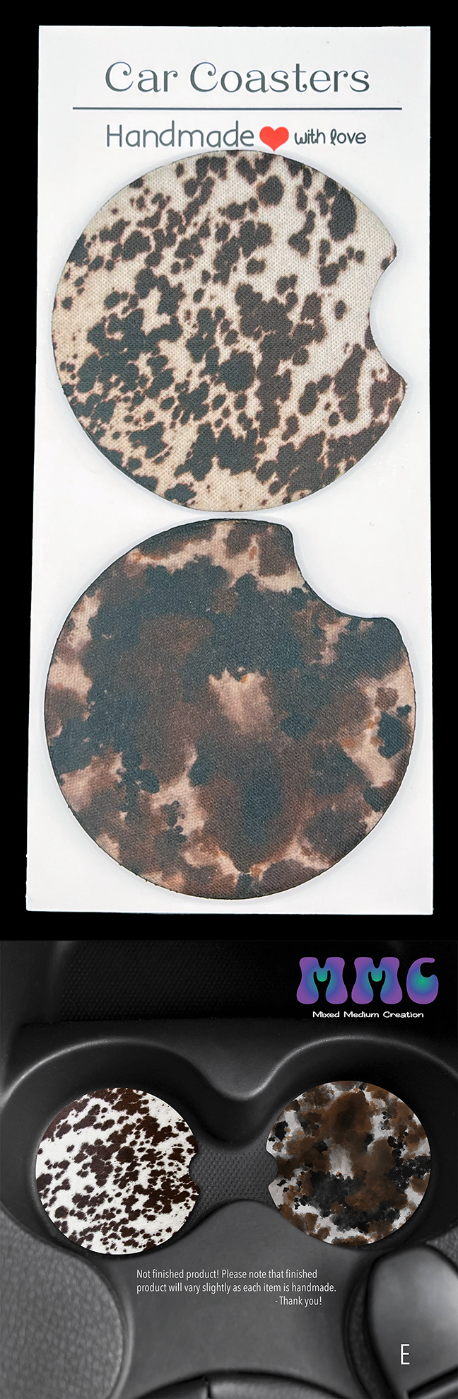 Animal Print Car Cup Coasters [Pair]