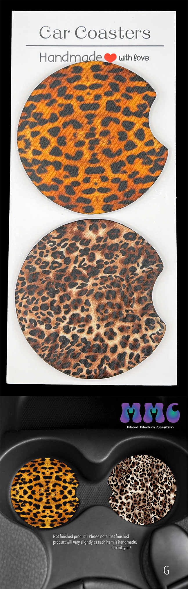 Animal Print Car Cup Coasters [Pair]