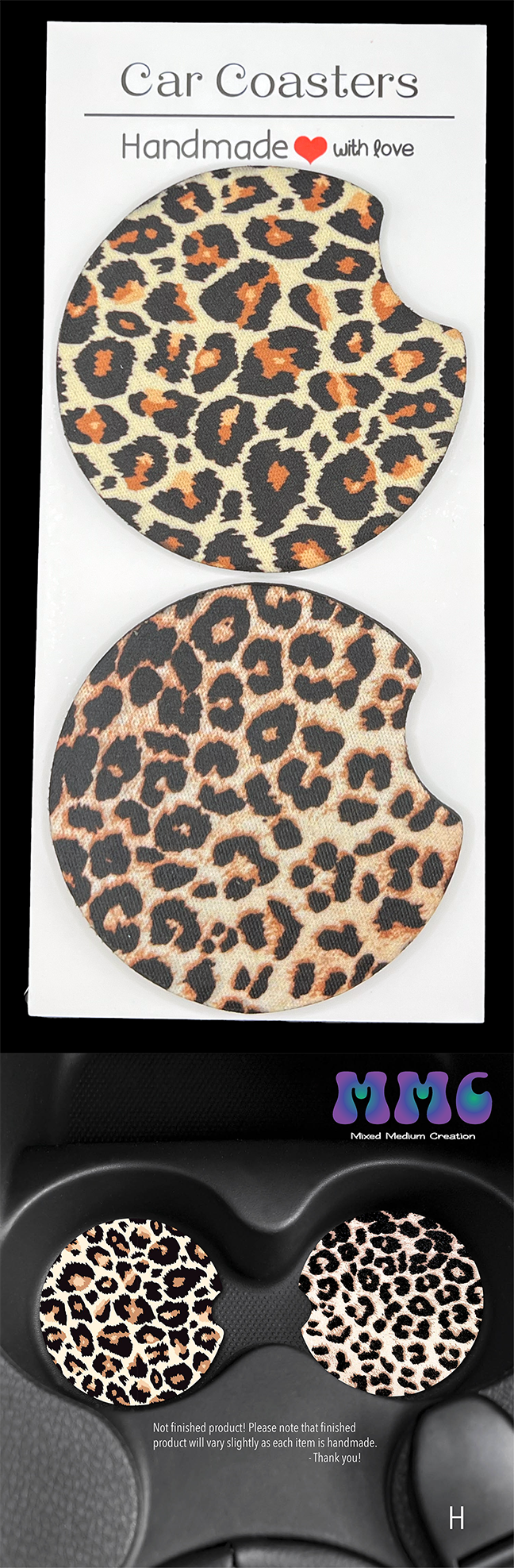 Animal Print Car Cup Coasters [Pair]