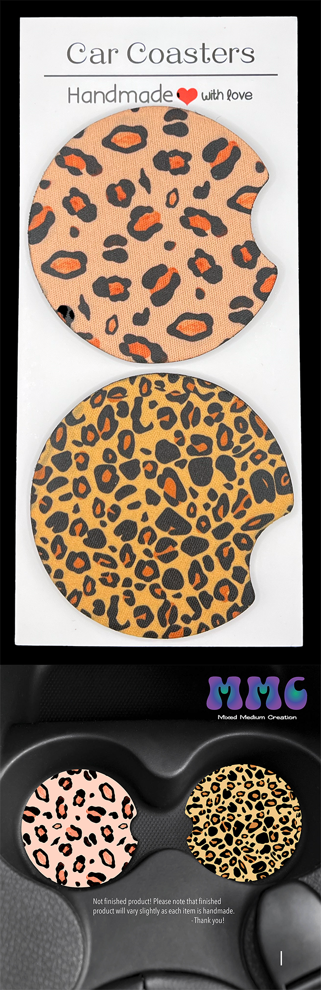 Animal Print Car Cup Coasters [Pair]