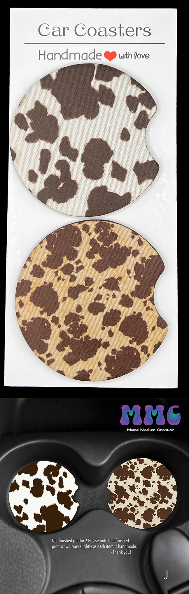 Animal Print Car Cup Coasters [Pair]