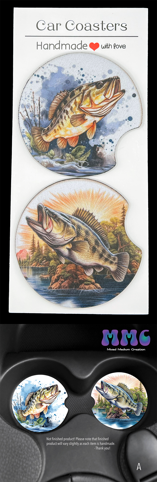 Big Catch Car Cup Coasters [Pair]