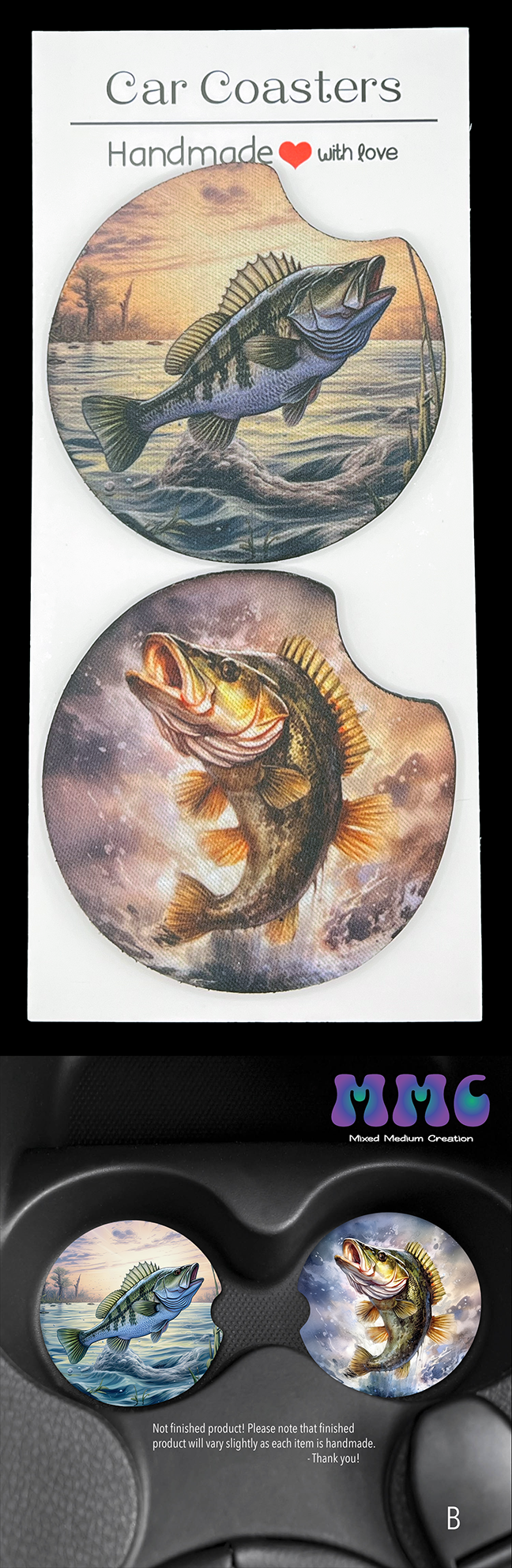 Big Catch Car Cup Coasters [Pair]