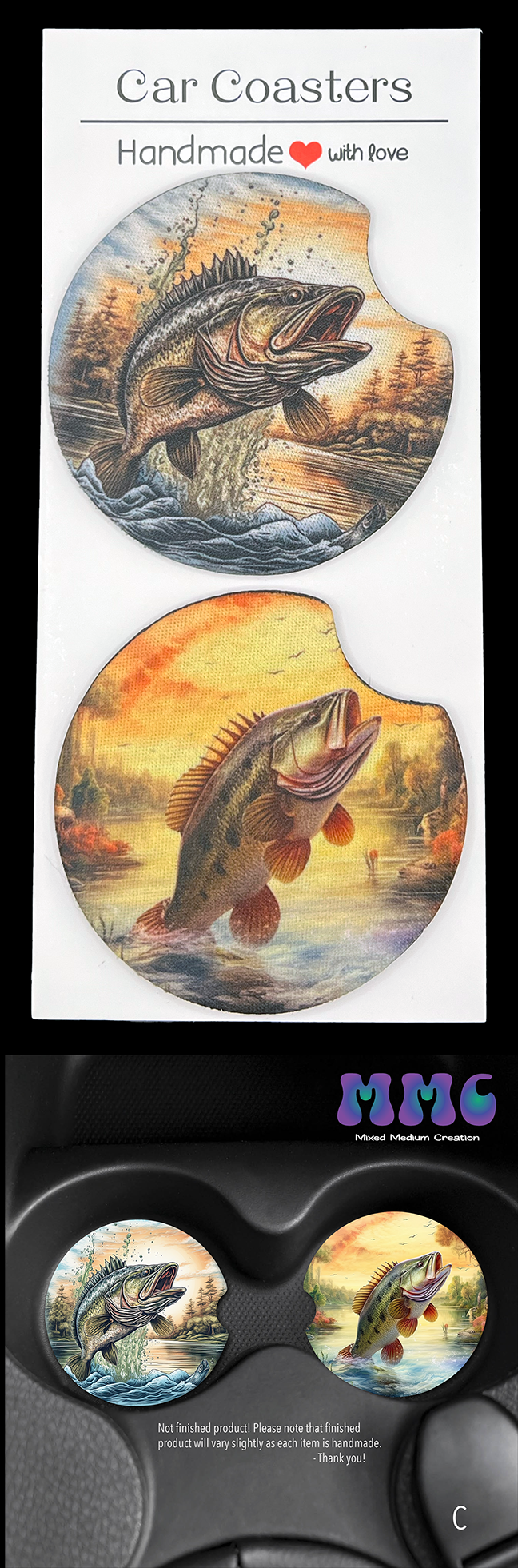 Big Catch Car Cup Coasters [Pair]