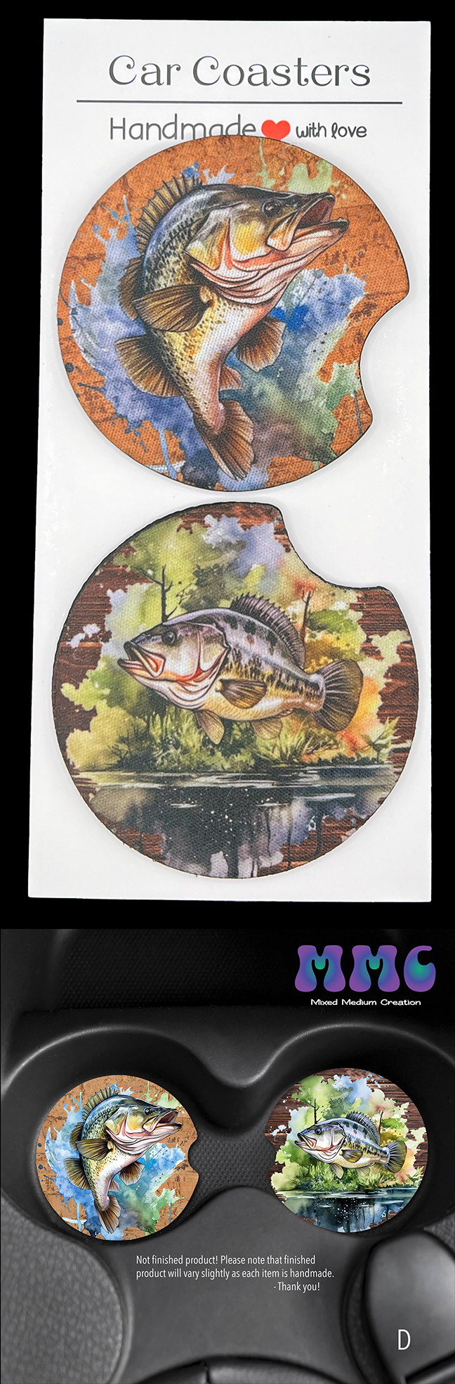 Big Catch Car Cup Coasters [Pair]