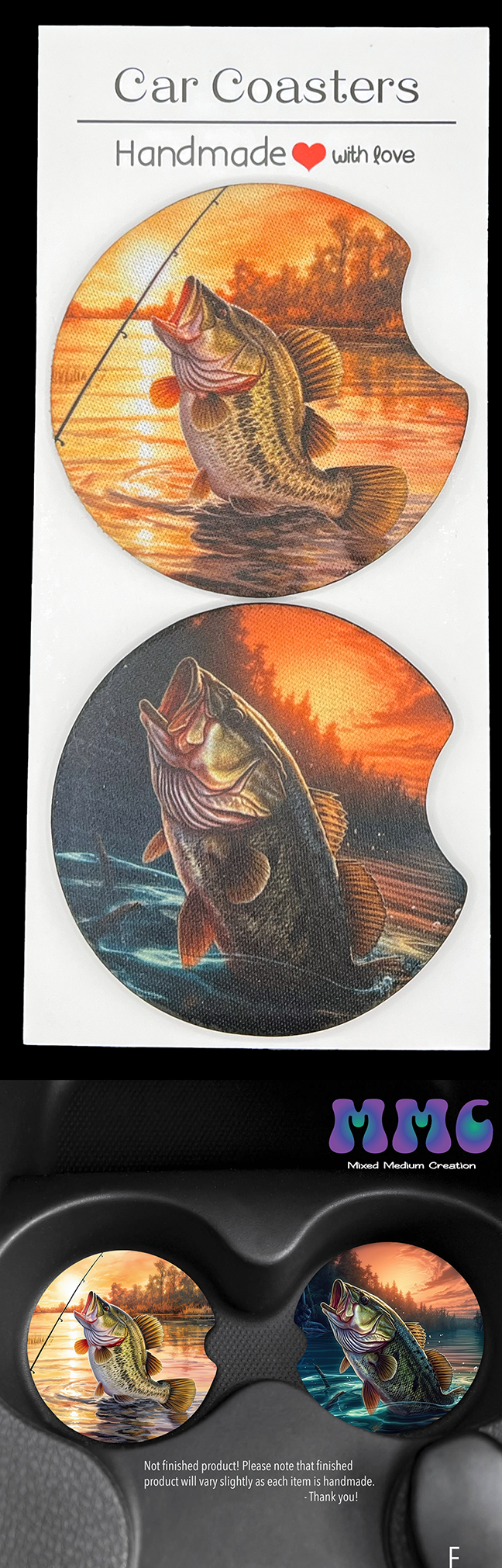 Big Catch Car Cup Coasters [Pair]