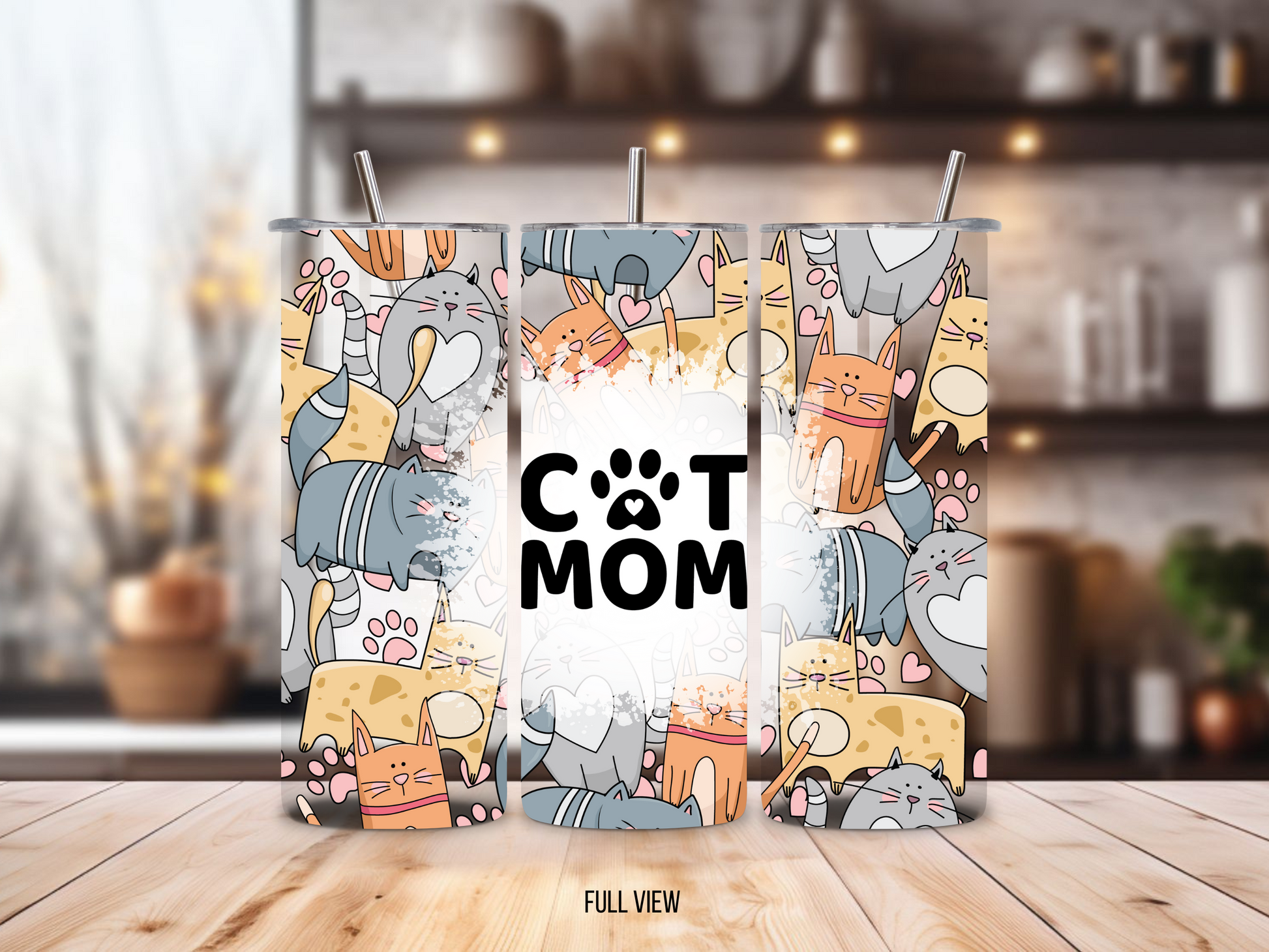 20oz stainless steel tumbler with a cute ‘Cat Mom’ design, sized for Starbucks Venti drinks. Features playful cat illustrations and double-wall insulation to keep beverages hot for up to 6 hours and cold for up to 12 hours. Comes with a spill-resistant lid and straw. Eco-friendly and reusable. Actual product color may vary from the images shown.