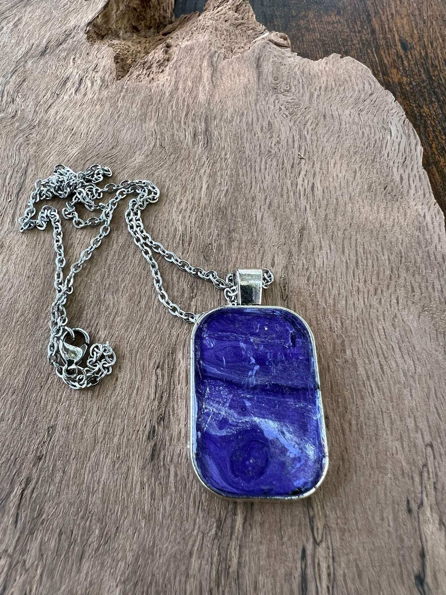 Handcrafted Acrylic and Alcohol Ink Art Jewelry Set - Stainless Steel Earrings, Adjustable Cuff Bracelet, and Pendant - Abstract Purple Swirl Design