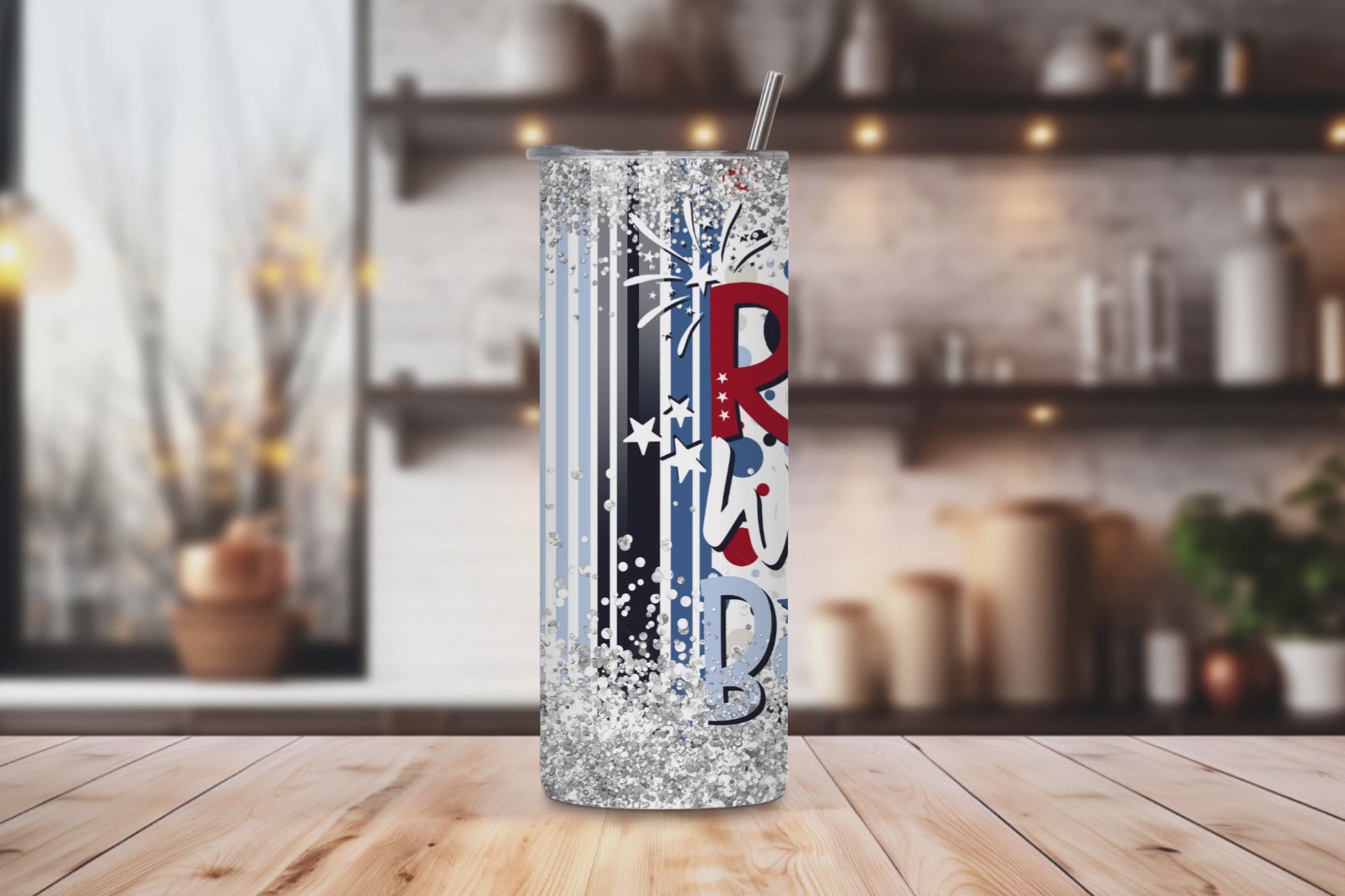 20oz stainless steel tumbler featuring a fun ‘Red White Boozed’ design with patriotic red, white, and blue colors, fireworks, and wine glass accents. Sized for Starbucks Venti drinks, it offers double-wall insulation to keep beverages hot for up to 6 hours and cold for up to 12 hours. Includes a spill-resistant lid and straw. Eco-friendly and reusable. Actual product color may vary from the images shown.​